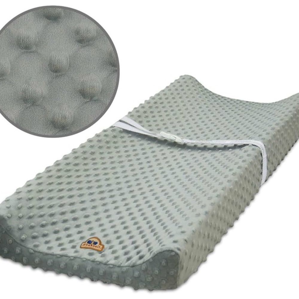 BlueSnail Ultra Soft Minky Dot Changing Pad Cover Gray